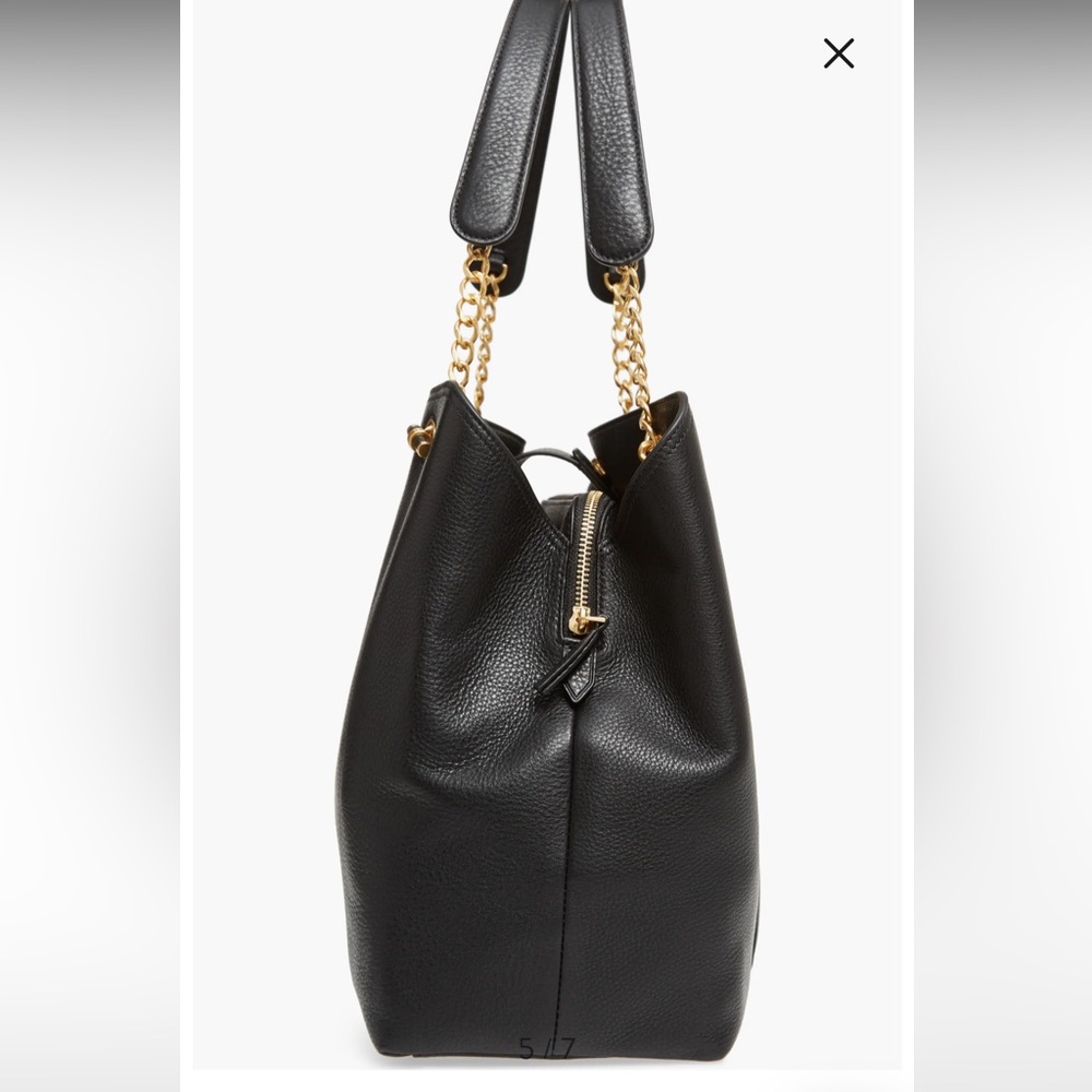 Tory Burch Black Tote with Gold Accents - Picture 4 of 8